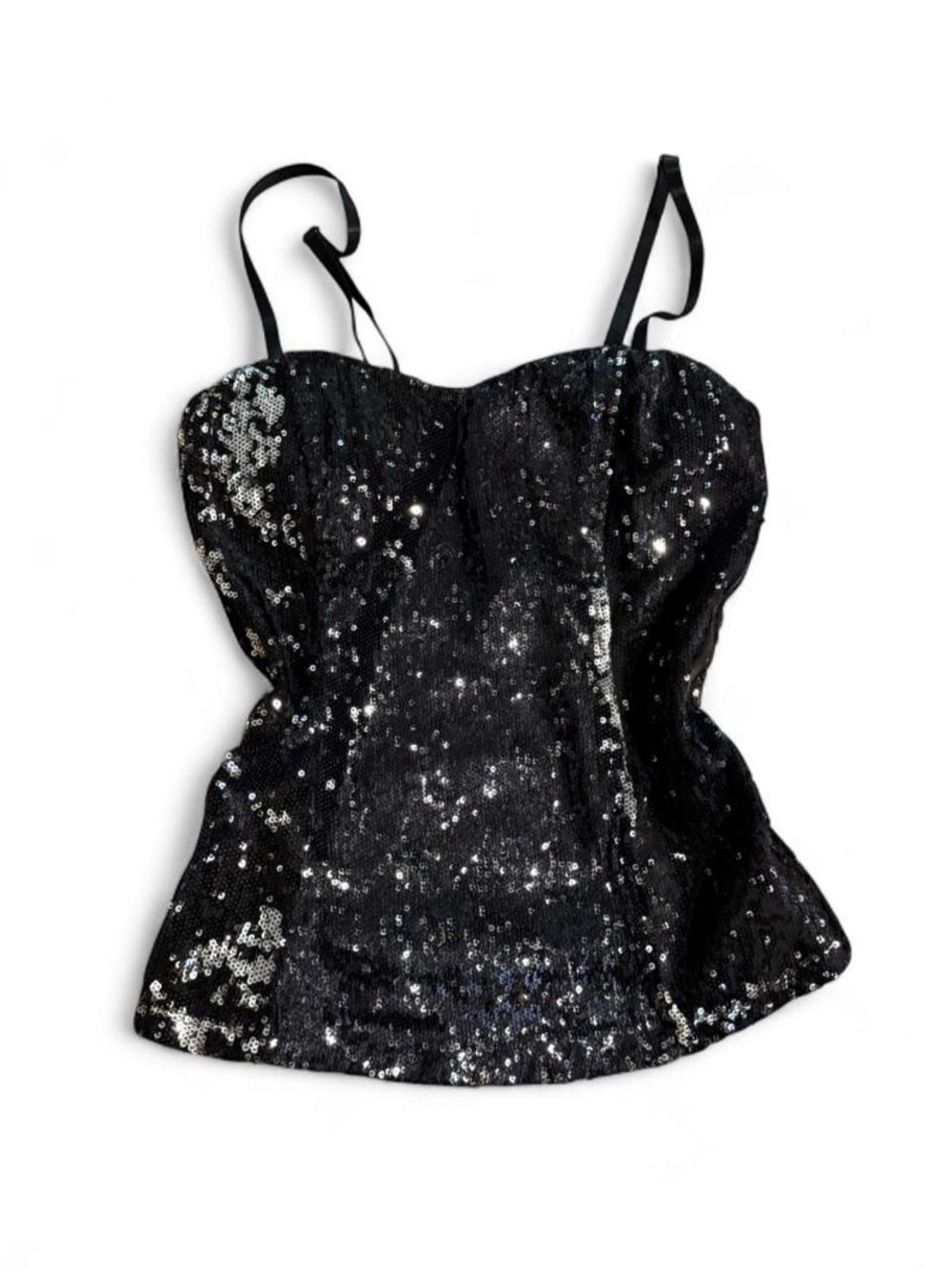 Deb Black Sequin Bustier Tank